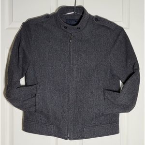 Banana Republic Men's Large Wool Blend‎ Coat Dark Gray Pockets Pre-Owned
